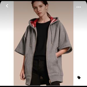 Burberry oversize zip up cotton hoodie size XL